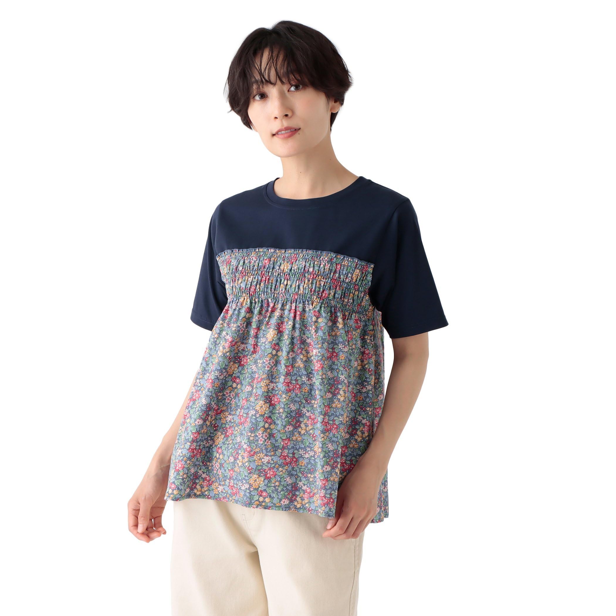 

Футболка/Топ Afternoon Tea Living JM83 Сборка, Пуловер, Принт Liberty, Средний, Темно-синий