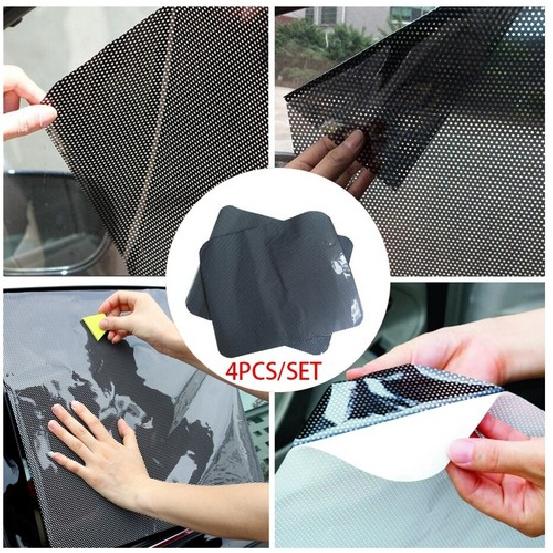 4*Car Side Window Sunshade Static Cling Auto Shade Sticker Reuseable Window Film