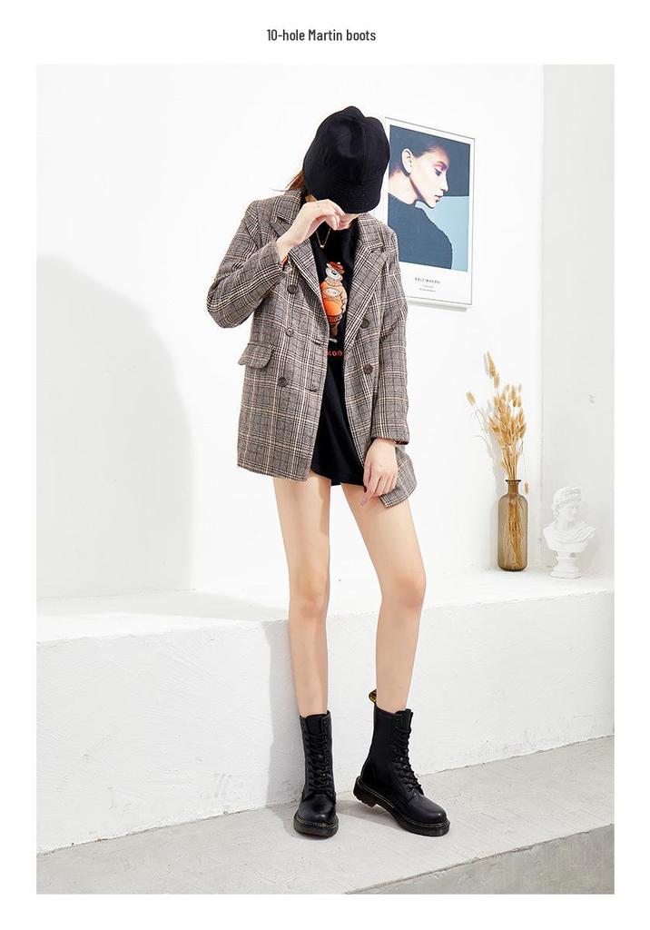 2025 Trendy British Style Genuine Leather Martin Boots for Women & Men: Retro Versatile Mid-Calf & Ankle Motorcycle Boots