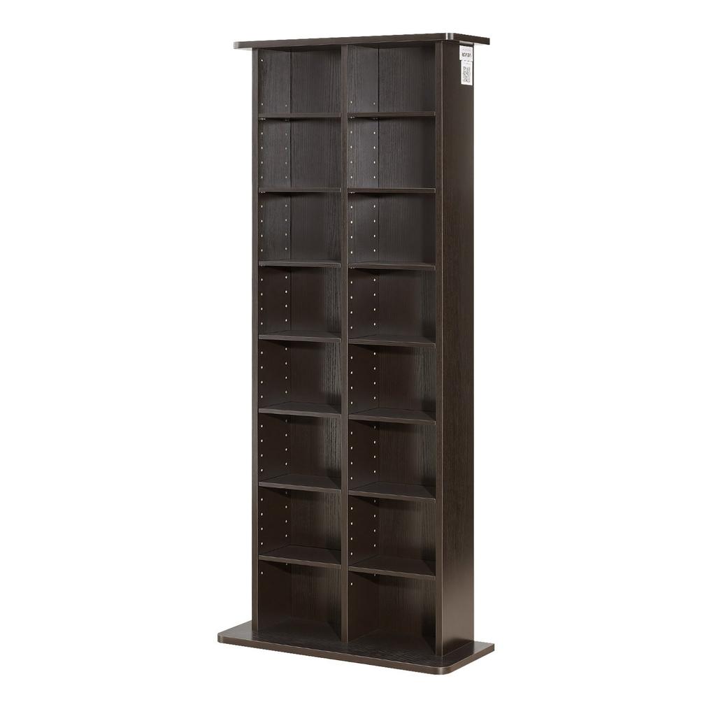 Media Storage Cabinet, 8-Tier DVD Shelf Organizer, 559 x 222 x 1295 mm Multimedia Storage Organizer for CDs, DVDs, Books and Games, CD Shelf for