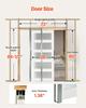 Sliding Pocket Door, 915 x 2035 mm, 5-Lite Frosted Glass Single Sliding Door with Hardware Kit, Sturdy Solid Wood & MDF Pocket Doors Slab with