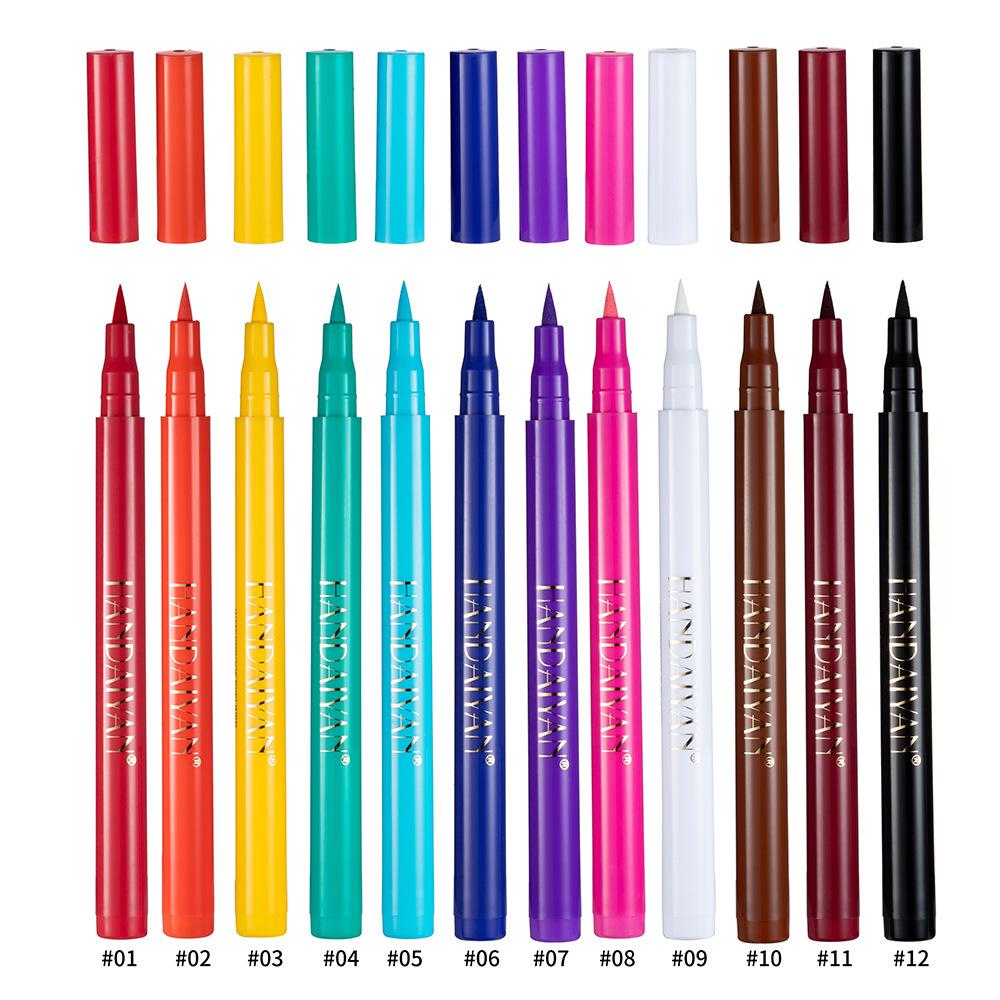 Penna Eyeliner Liquido Colorato Handaiyan Anti-Macchia - A Base d'Acqua con Punta Rigida