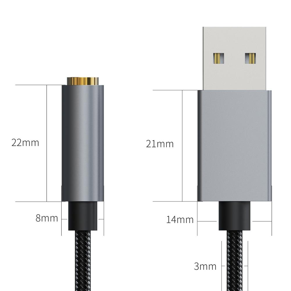 2-in-1-externe USB-Soundkarte, 3,5-mm-Hilfs-zu-USB-Audiobuchse, Soundadapter, geeignet für PC Windows 10 PS4 Laptop Mac