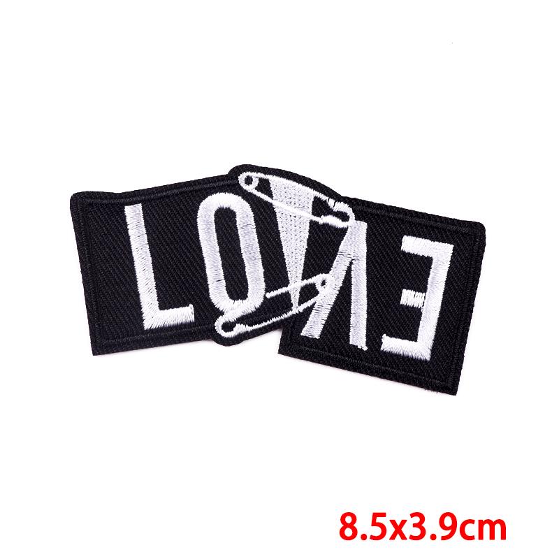 Drinking Coffee Skeleton Patches Skull Finger Letter Embroidery Patch For Clothing Thermoadhesive Patches On Clothes Punk Patch