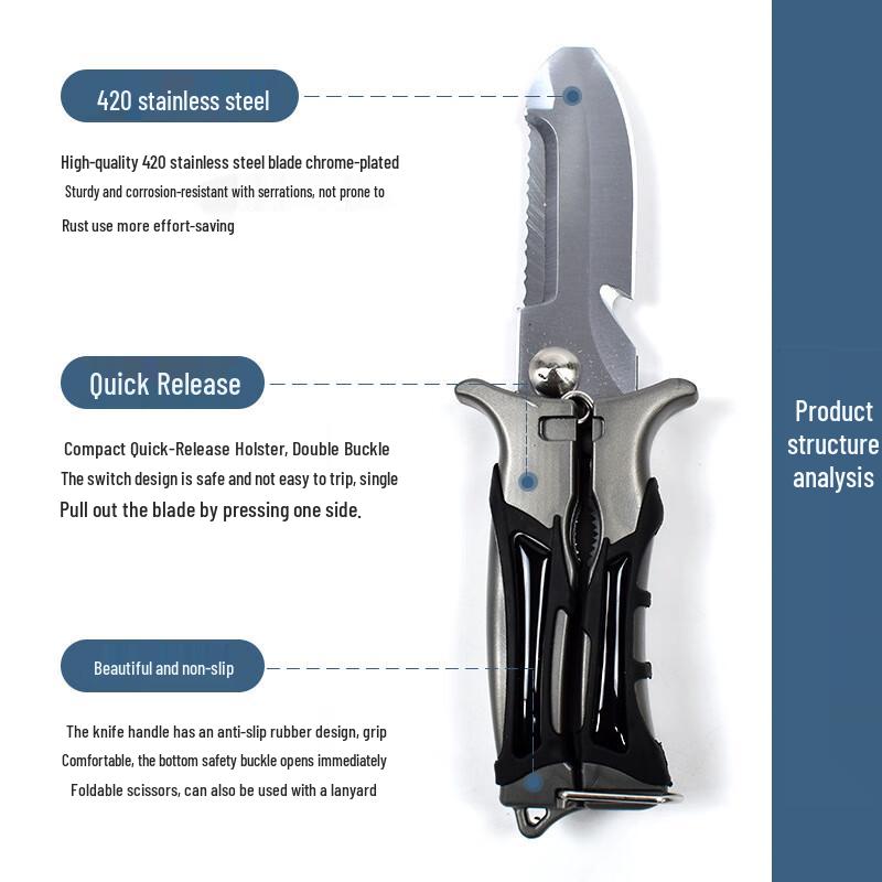Multi-functional Water Rescue Rope Cutter & Scissors