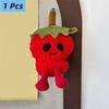 1/2 Pcs Cute Evil Tomato Plush Doll Toy Keychain Pendant Bag Hanging Decor Backpack Charm Halloween Birthday Gift Couple Keyring