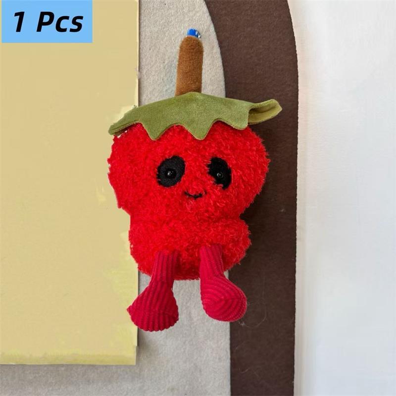 1/2 Pcs Cute Evil Tomato Plush Doll Toy Keychain Pendant Bag Hanging Decor Backpack Charm Halloween Birthday Gift Couple Keyring