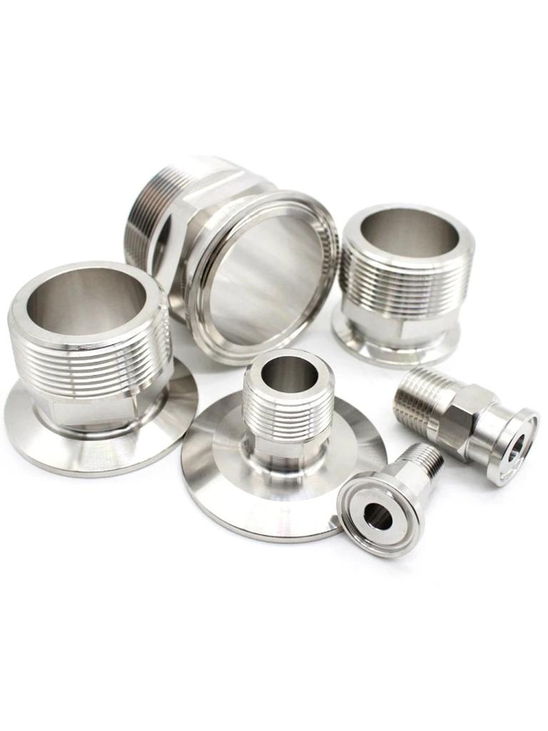 1/4" 3/8" 1/2" 3/4" 1" -4" NPT Male X 0.5" 0.75" 1.5" 2" -4" Tri Clamp Connector Pipe Fitting 304 316L Stainless Steel Sanitary