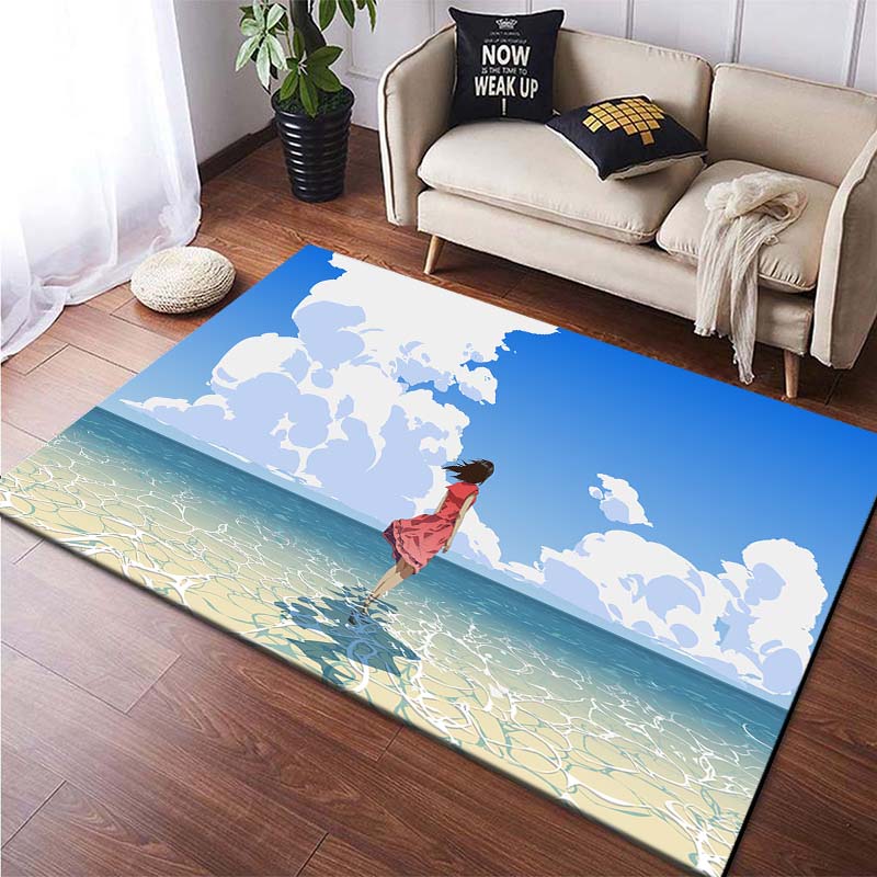 Japanische handgemalte Anime-Teppiche für Schlafzimmer Kinder Jungen- & Mädchenzimmerdekor Coole Fußmatten Wohnzimmerteppiche Rutschfeste Spielmatten