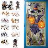 Bat Glass Stickers Spooky Halloween Window Static Sticker, Pumpkin And Witch Patterns Creative Scenes Printed, Decorative Waterproof PVC