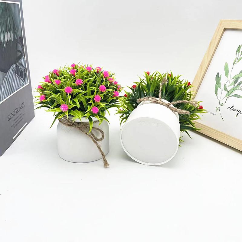 Gypsophila Plastic Paniculata L Potted Plant Bonsai With Roped Bow Wedding Decor