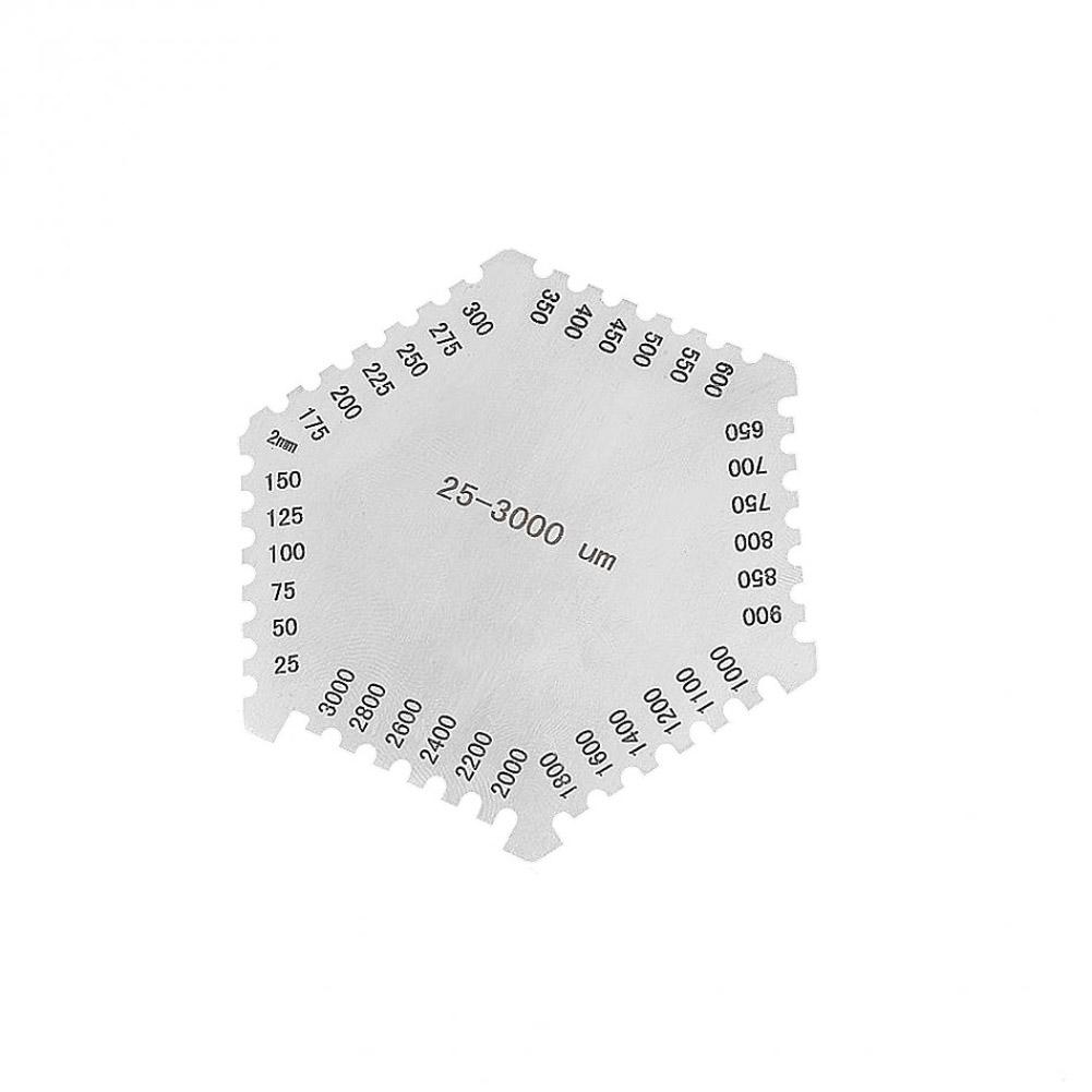Thickness Gauge High Precision Stainless Steel Hexagon Paint Card Wet Film Comb Thickness Gauge