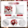 4pcs Valentine's Day Throw Pillow Covers Be My Valentine Stripe Heart with Leaf Designs, Zip Closure, Anniversary, Wedding, Party Cushion Case