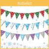 Christmas Snowflake Pattern Paper Triangular Flags For Holiday Scene Decoration