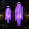 Dynamischer schwingender Geist mit lila Licht zum Aufhängen Halloween-Dekoration Fernbedienung & LED-Lichterkette, Wasserdichte gruselige Geheimgang-Dekorationen Dekoration
