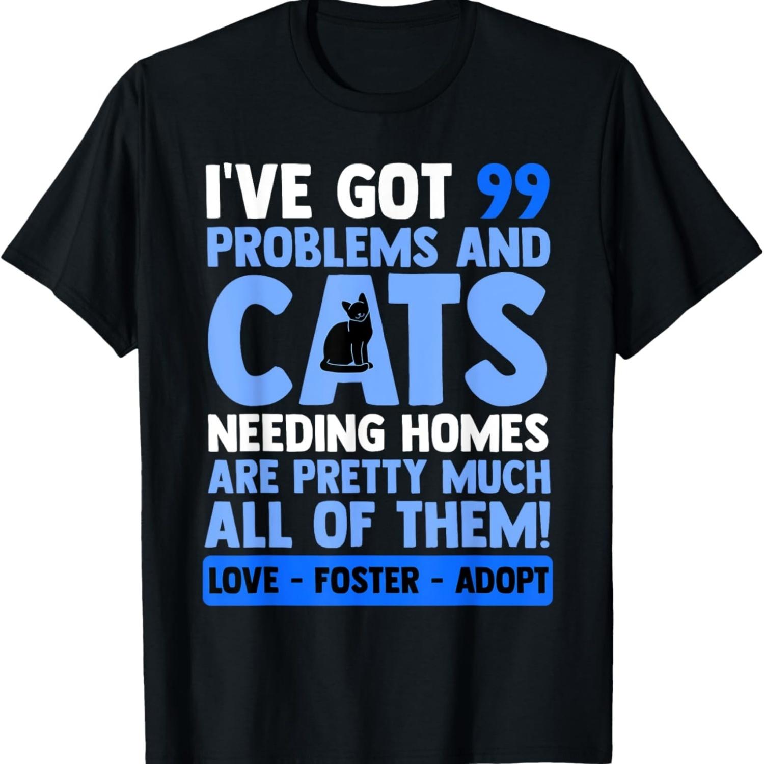 Love Foster Adopt Cat Adoption Quotes Animal Rescue Cat T-Shirt S чёрный