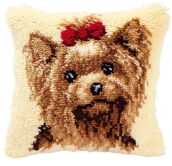 Cute Animal Latch Hook Pillow Smyrna Package Hooks Hand Knitted Dog Embroidered Pillow Carpet Embroidery Set Latch Hook Rug Kits