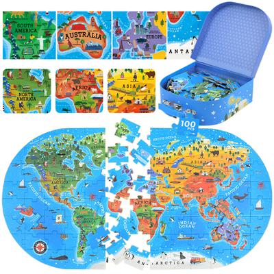 World Map Puzzles Games Children Toys Geography Jigsaw Globe Continents Humanities Kids Learning Education Map Toy Teaching Aids