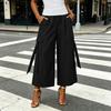 Women High Waist Wide Leg Cargo Pants with Pockets Casual Loose Fit Utility Trousers for Everyday Wear