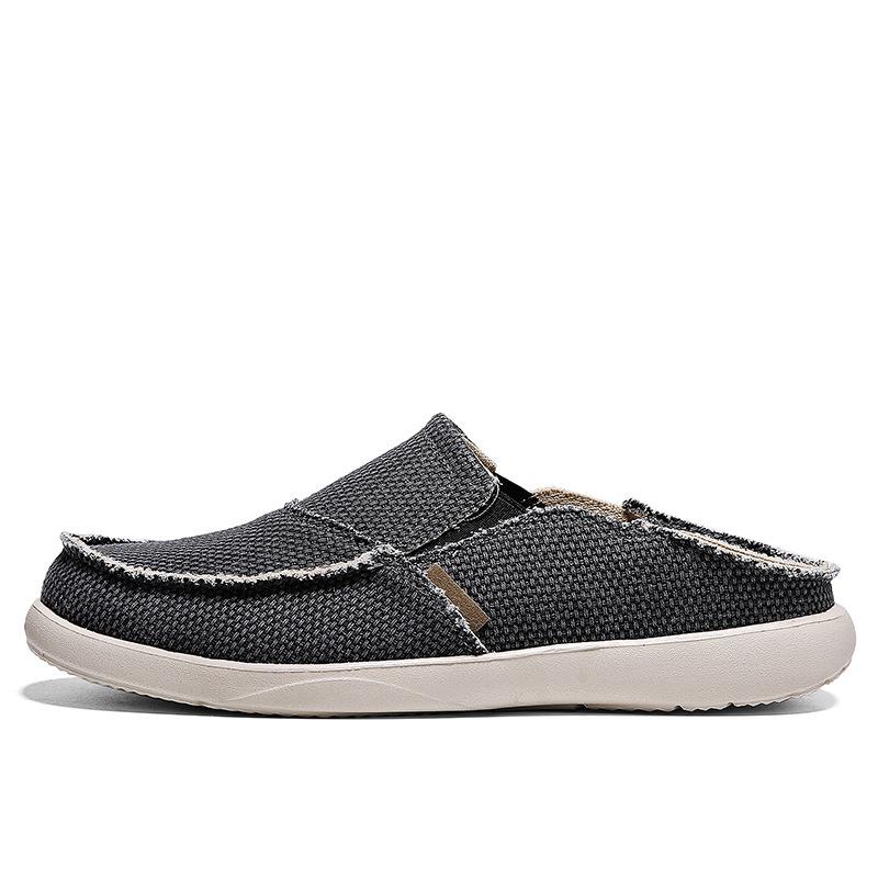 Men's Casual Lightweight Breathable Slip-On Canvas Loafers with Elastic Band