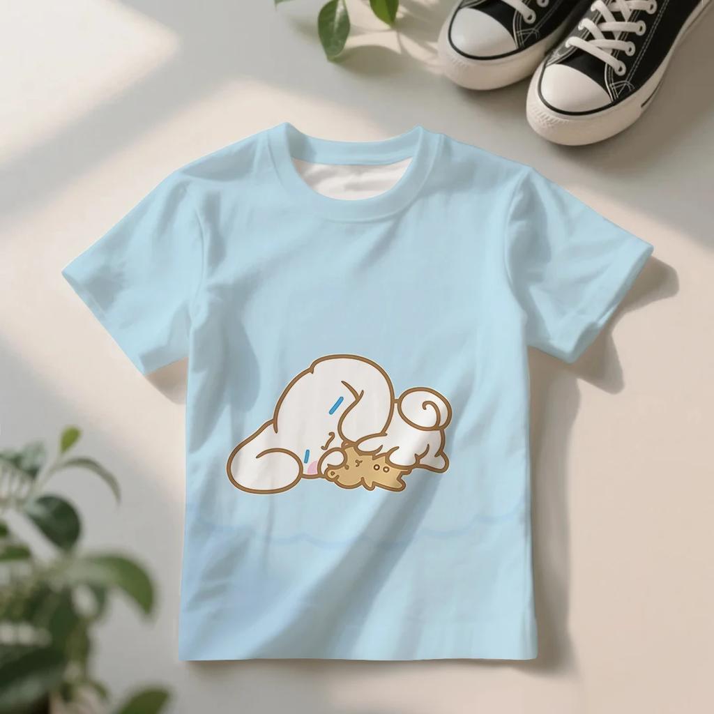 Children's Summer Girls Cute Cartoon Top Soft and Adorable Anime Casual Lightweight Comfortable T-Shirt