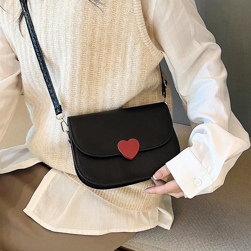 Trendy Black White Pink Casual Simple Shoulder Bag Stylish Saddle Bag For Women