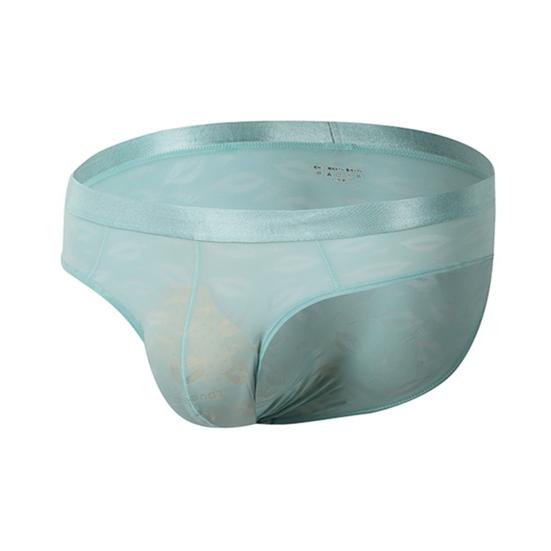 Men Briefs Thin Low Waist Breathable U Convex Solid Color Anti-septic Underwear Elastic
