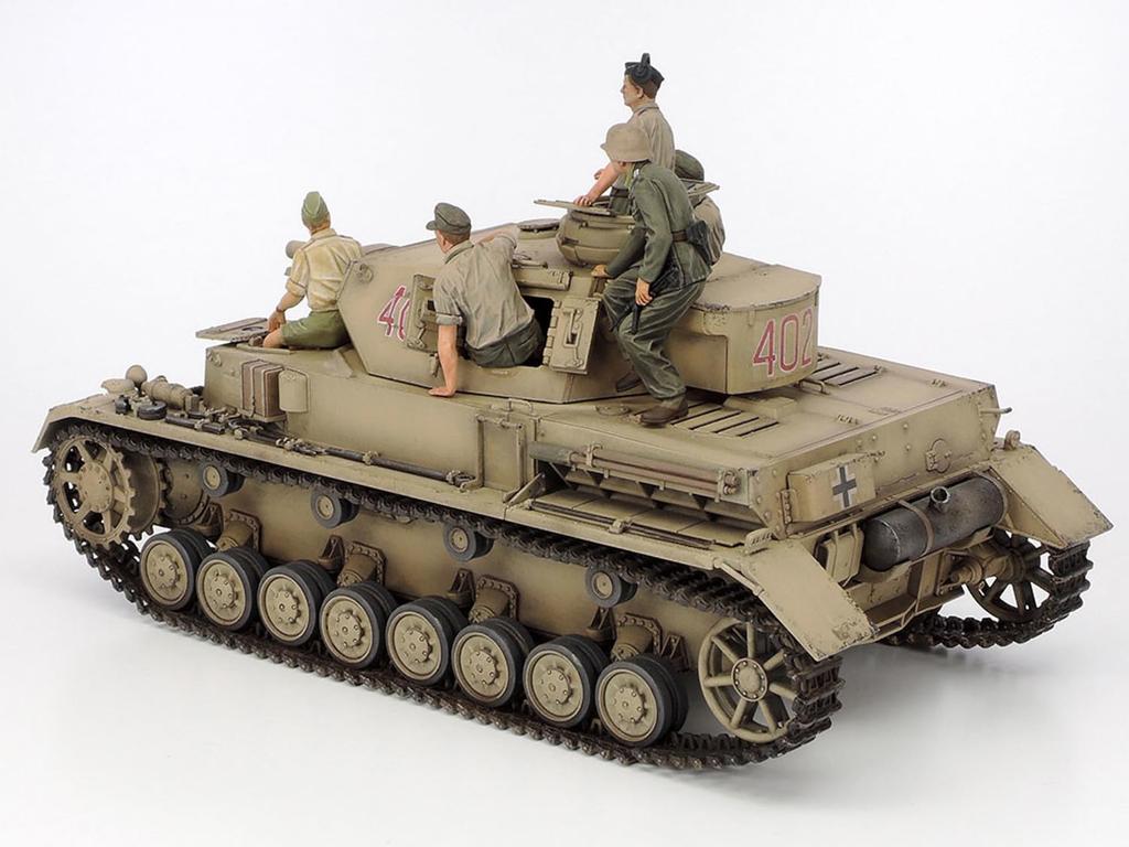 Tamiya 1/35 Scale Limited Edition German Panzer IV Ausf. F and Messenger Bike Set, North African Front, Plastic Model Kit 25208