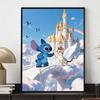 Disney Stitch Angel Cat Castle Diamond Art Painting Kit 5D Handmade DIY Diamond Painting, Home Wall Decoration