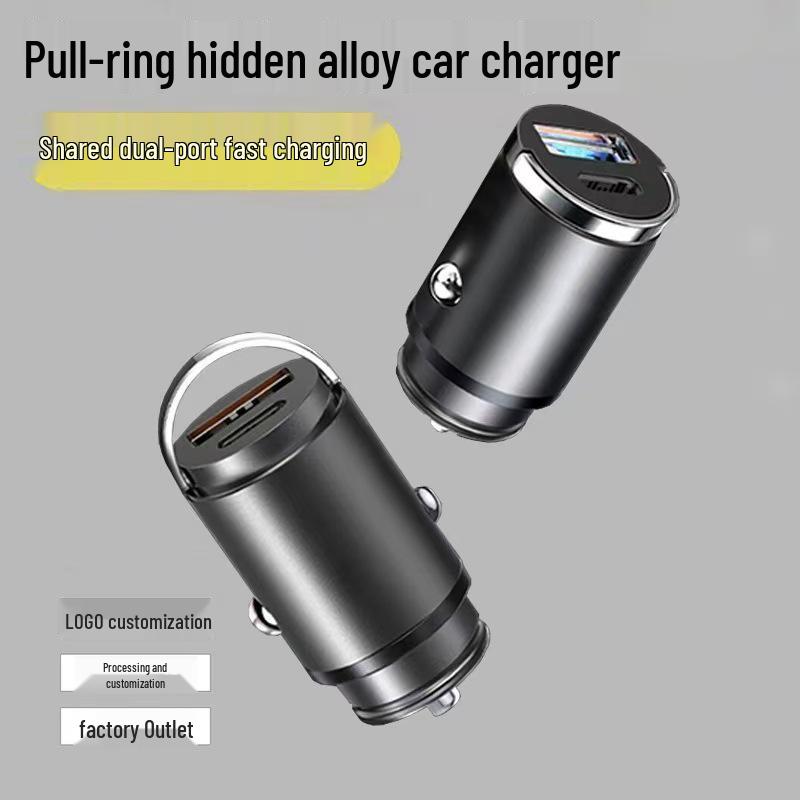Alaşım Çekme Halkası 100W Hızlı Şarj Görünmez Evrensel Araç Şarj Cihazı PD30W ile