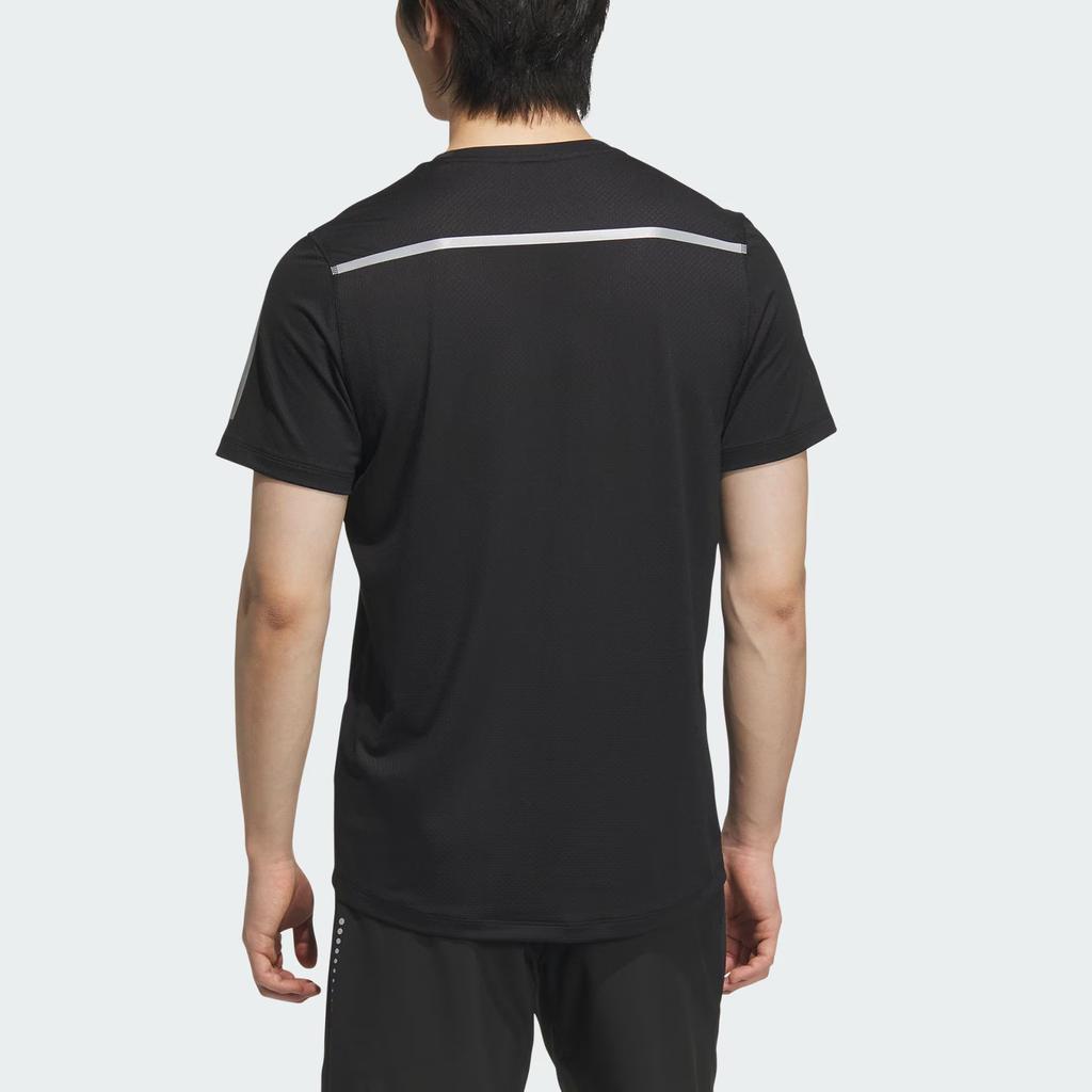 Adidas Own The Run Climacool Cooler Running Quick-Dry Crew Neck T-Shirt Men Tops Black Deep-Silver-Gray JY6982