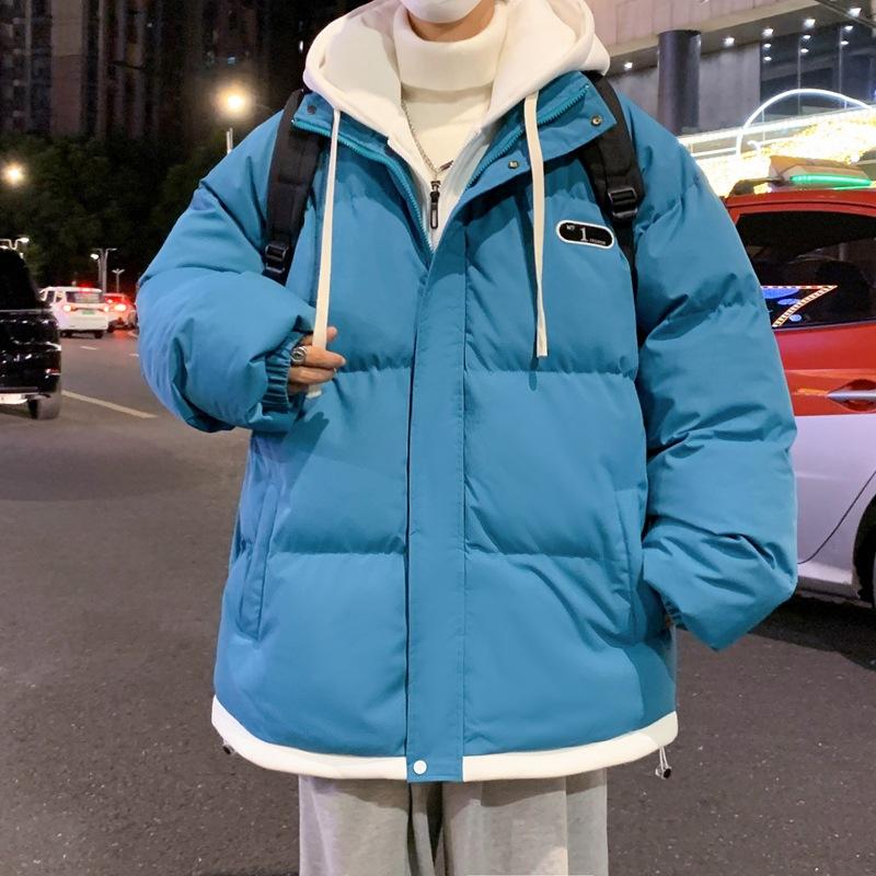 New Autumn and Winter Leisure Sports Versatile Men and Women Couple Cotton Clothes Fake Two Hooded Thickened Warm Cotton Coat