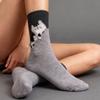 4 Pairs Cartoon Cute Cat Cotton Socks Women Girls Middle Tube Sleep Floor Socks