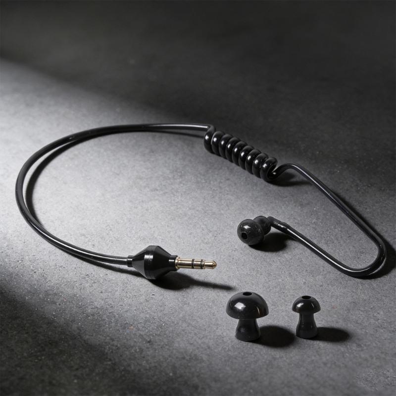 Kurz 38-50cm 3,5mm Luftspirale Schlauch In-Ear-Kopfhörer Ohrhörer für Audio-Empfänger Mobiltelefone Radios Computer