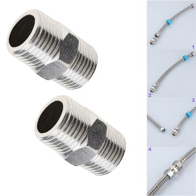2Pcs 1/2in To 1/2in Shower Hose Extension Pipe Universal Hose Extender For DIY Showers/RVs/outdoor Showers Bathrooms Fittings