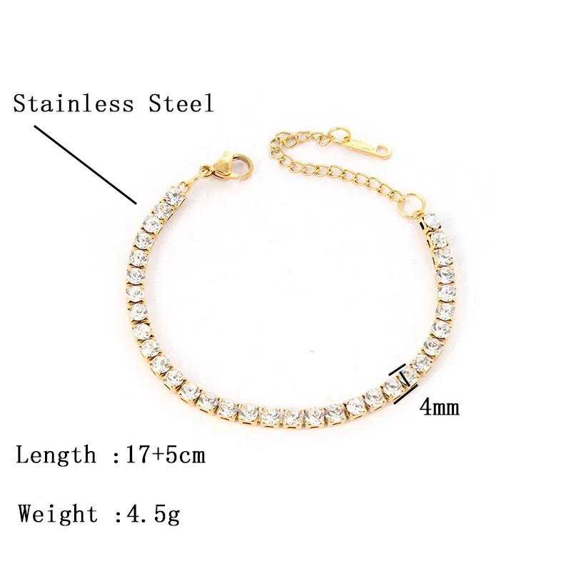 2026 New In Stainless Steel Bracelet For Women Adjustable Tennis Braclet Luxury Zirconia Braslet Girlfriend Gift Pulsera Femme