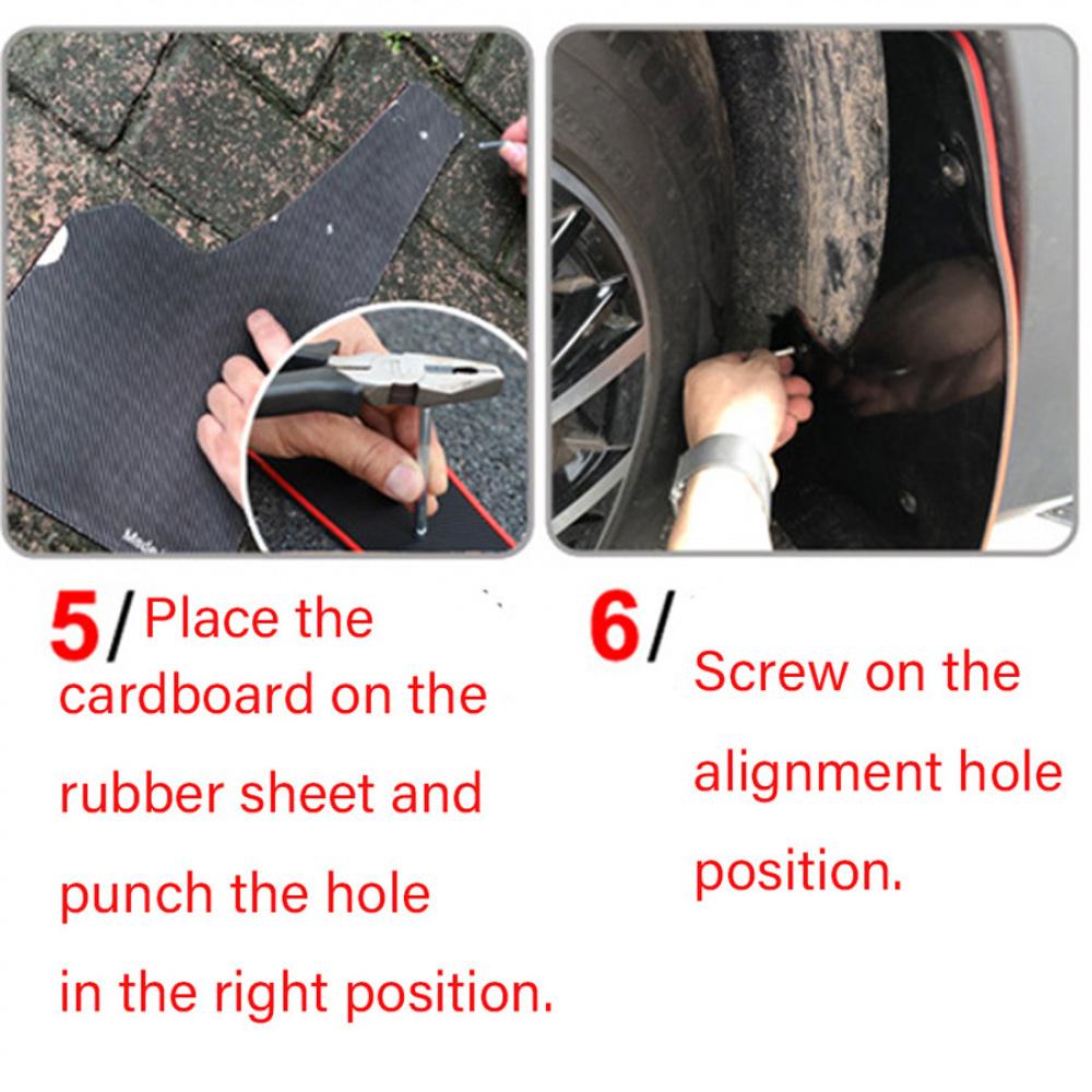 4 Pezzi Parafango Parafanghi Copri Parafango in Gomma Nera per Auto Anti-Collisione 43.5X23X5Cm