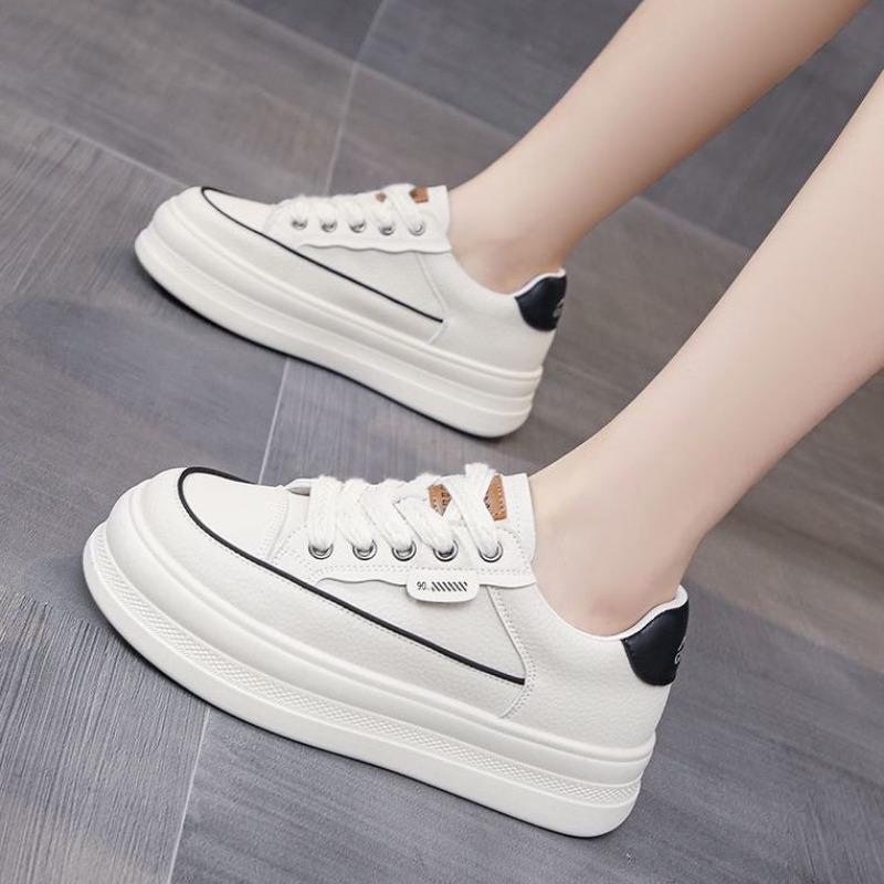 Fashion Ladies Footwear Lace Up Whit Spring Autumn Round Toe Women's Shoes Offers Light Walking Korean 39 Casual Cotton on Offer Deals