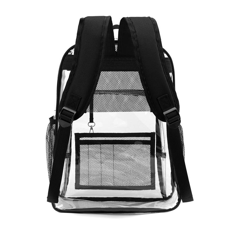 Transparent PVC backpack large-capacity student transparent multi-pocket schoolbag