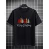 'Merry Christmas' Tee,Print T-Shirt for Men's Casual Crew Neck Short-Sleeve  Fashion Summer T-Shirts Tops,Regular and Oversize