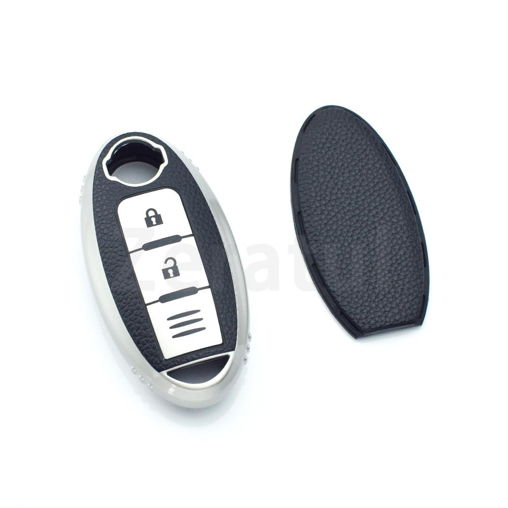 3 Buttons Tpu Leather Shell Fob Holder Keyless Car Remote Key Case Cover For Nissan Rouge Maxima Altima Sentra Murano Qashqai