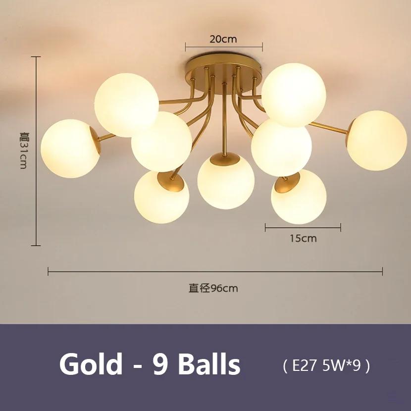 Minimalist Magic Bean LED Chandelier Ceiling Lamp Living Room Bedroom Restaurant Glass Ball Chandelier Indoor Decor Lighting