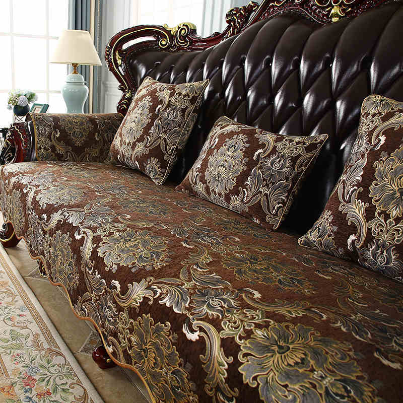 Luxury Jacquard Sofa Cover Living Room Decor Sofa Cushion Couch Cover Home Anti-slip Anti-wrinkle Furniture Protective Slipcover
