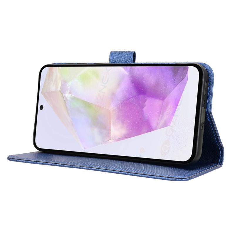 For Samsung A56 5G Cover Luxury Flip Diamond Pattern lanyard Business Wallet Case Leather for Galaxy A36 A26 A16 5G Phone Case