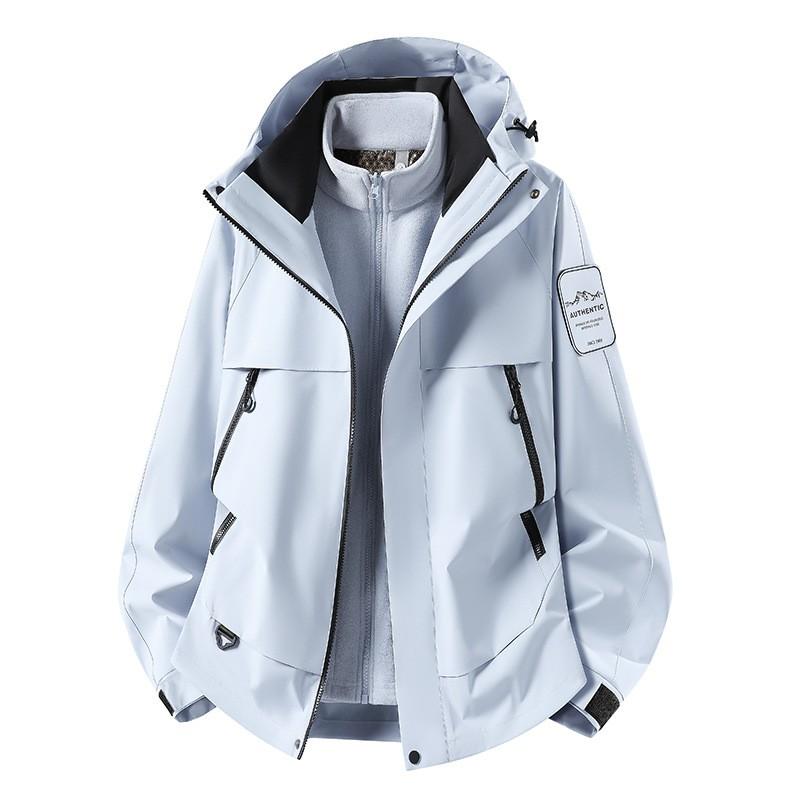 Unisex 2-Piece Outdoor Windproof Breathable Waterproof Hiking Jacket Set Winter Trekking Camping