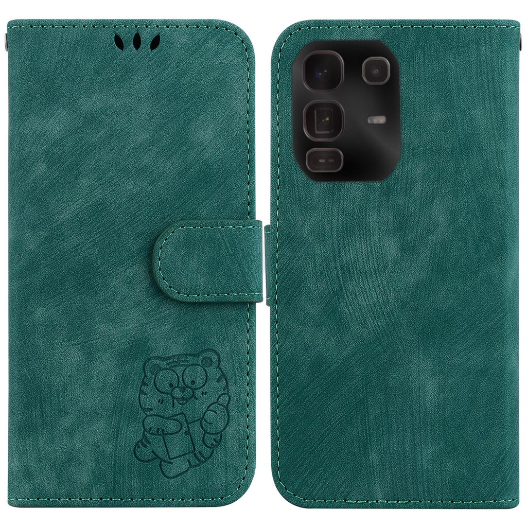 For Infinix Note 50 Pro+ 5G Wallet Case Tiger Imprint Leather Shockproof Phone Cover with Wrist Strap