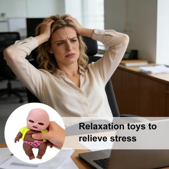 Babies Stress Relief Toy with Face Guard Coat Underwear Slow Rising Anxiety Relieving Baby Squeeze Toy Soft Relaxation Stress Ball Fidget Toy