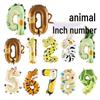 Cartoon Animal Number Balloons for Baby's 1st Birthday or 100 Days Celebration Photo Table