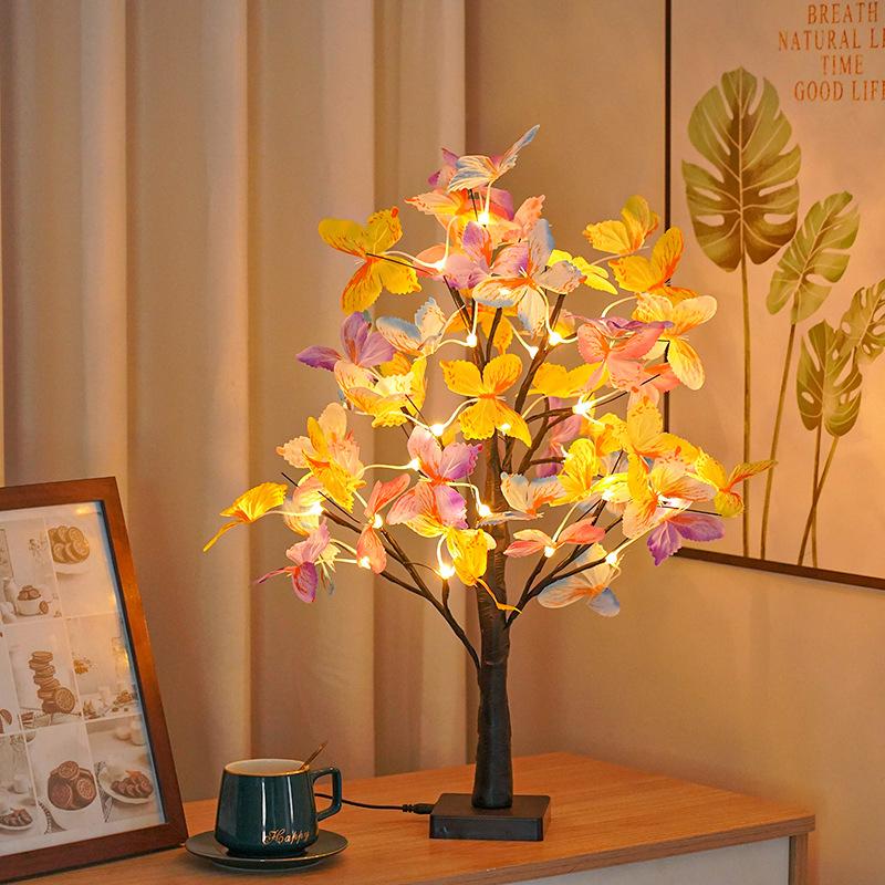 Tabletop Bonsai Tree Light Butterfly Lamp DIY Artificial LED Night Lights for Bedroom Desktop Party Decor