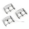 Metal Watch Buckle 20mm Silver Stainless Steel Clasp for Leather Watchband Accessories Brushed Matte Replacement Strap Buckles
